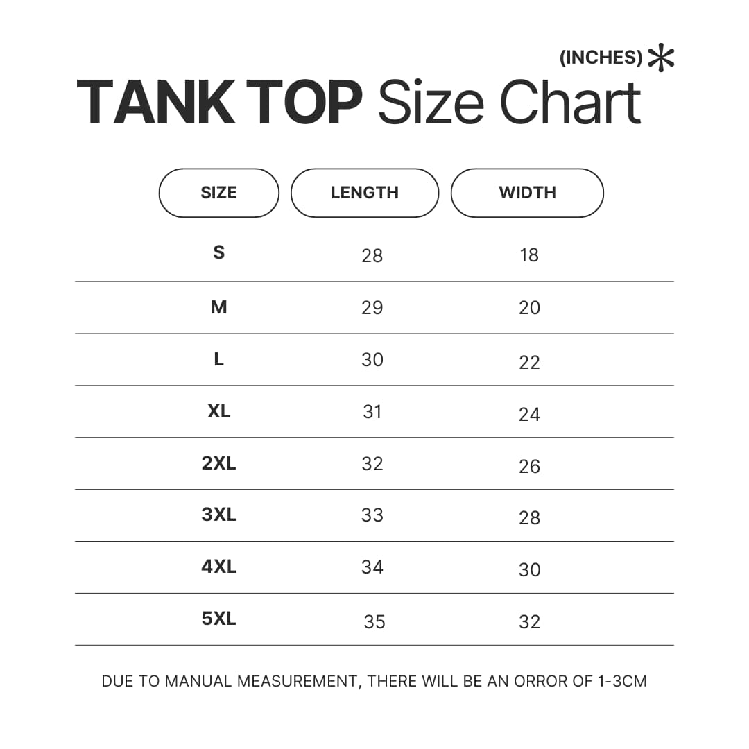 Tank Top Size Chart - Conan Gray Merch