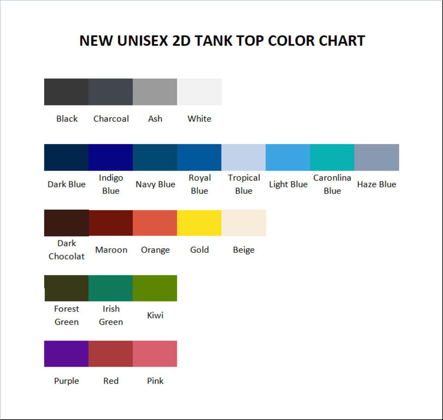 tank top color chart - Conan Gray Merch