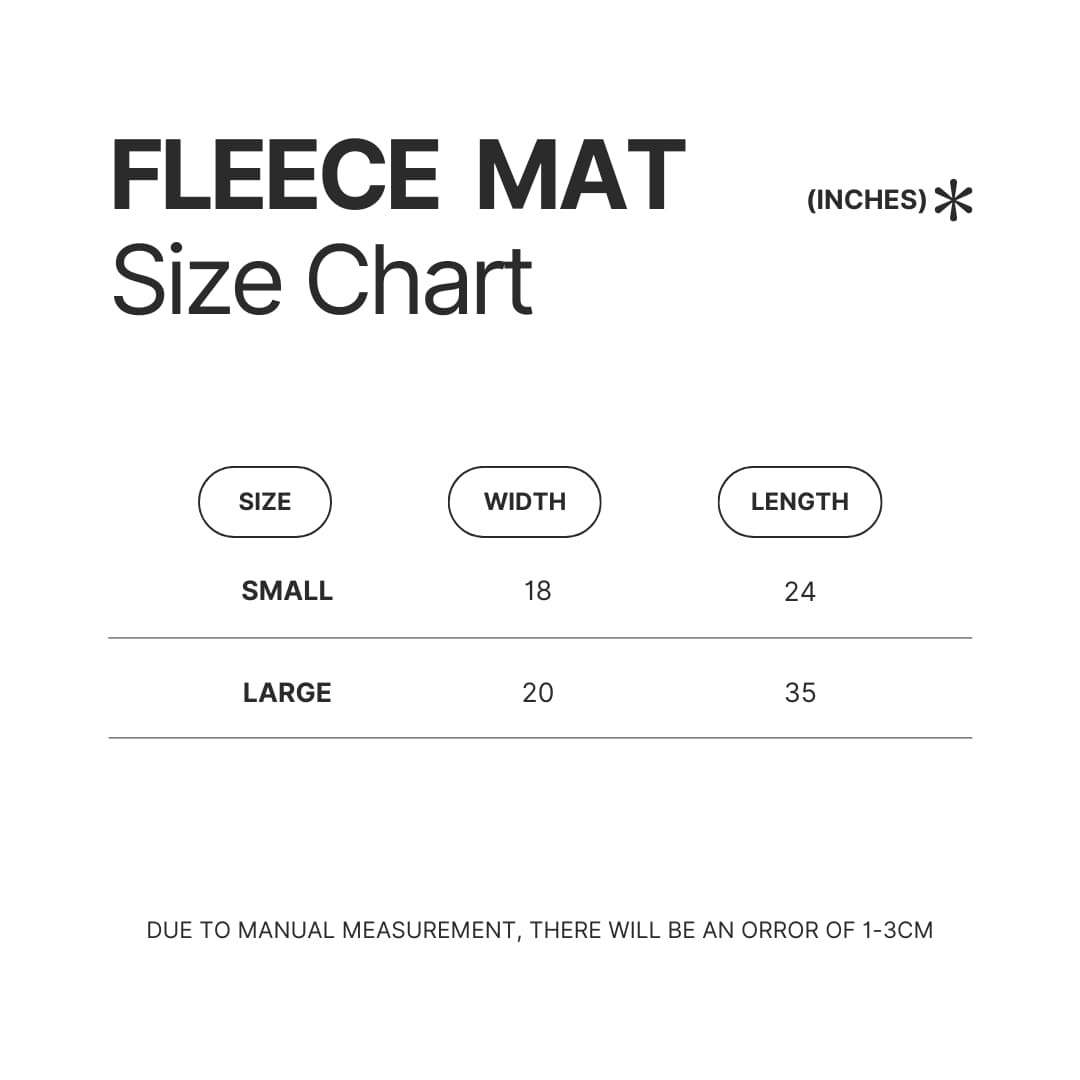 Fleece Mat Size Chart - Conan Gray Merch