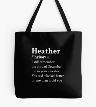 Lyrics Heather By Conan Gray Black Tote Bag