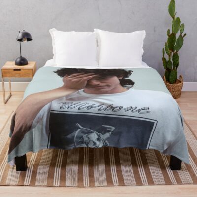 Conan Gray Casual Indie Aesthetic Portrait Throw Blanket