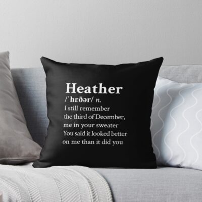 Lyrics Heather By Conan Gray Black Throw Pillow